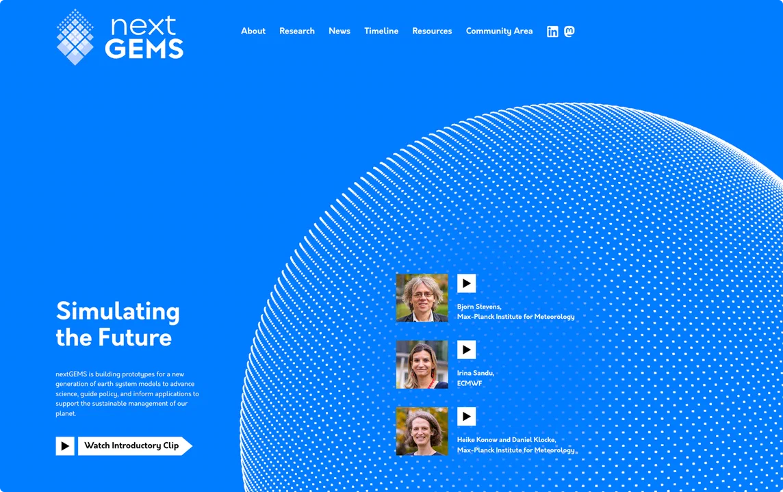 NextGEMS Website Screenshot