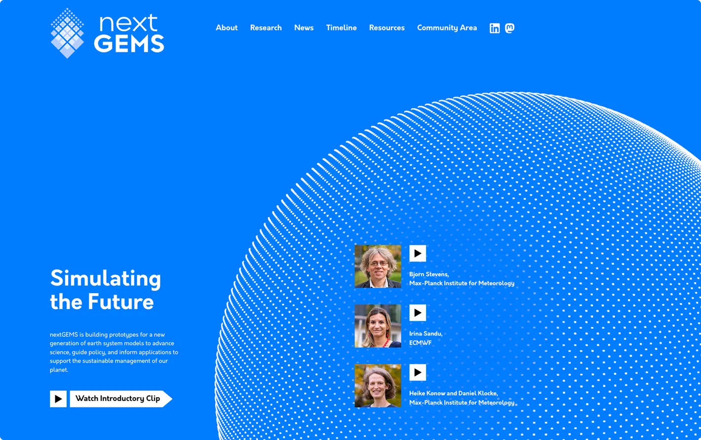 NextGEMS Website Screenshot