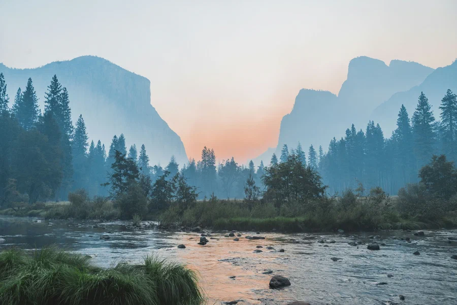 Mountain valley landscape for the Climate Action goal