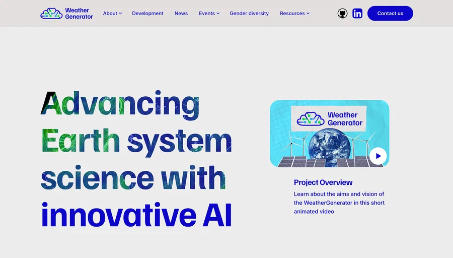 Screenshot of WeatherGenerator Website