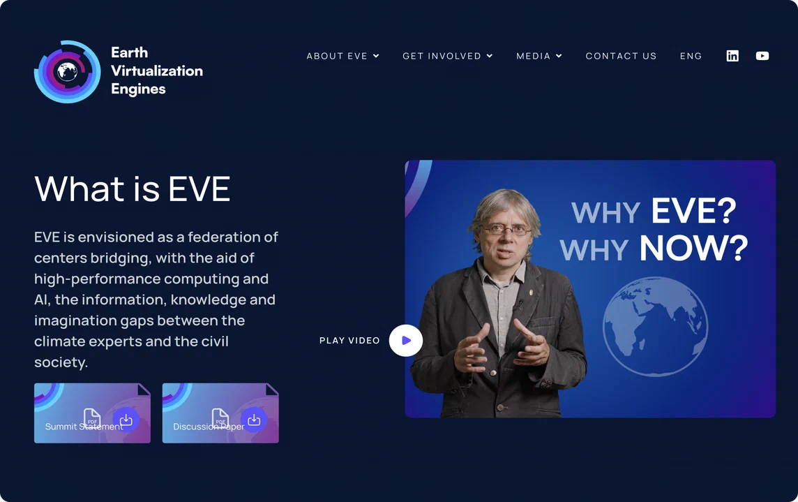 EVE4Climate Website Screenshot