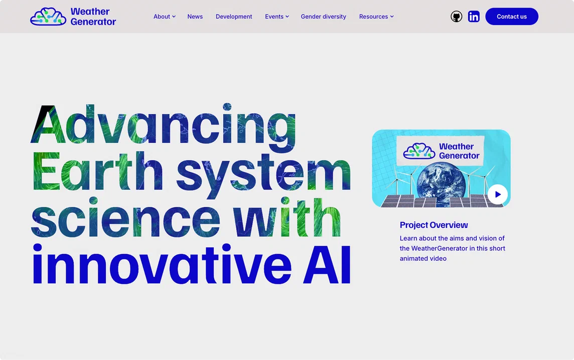 WeatherGenerator Website Screenshot
